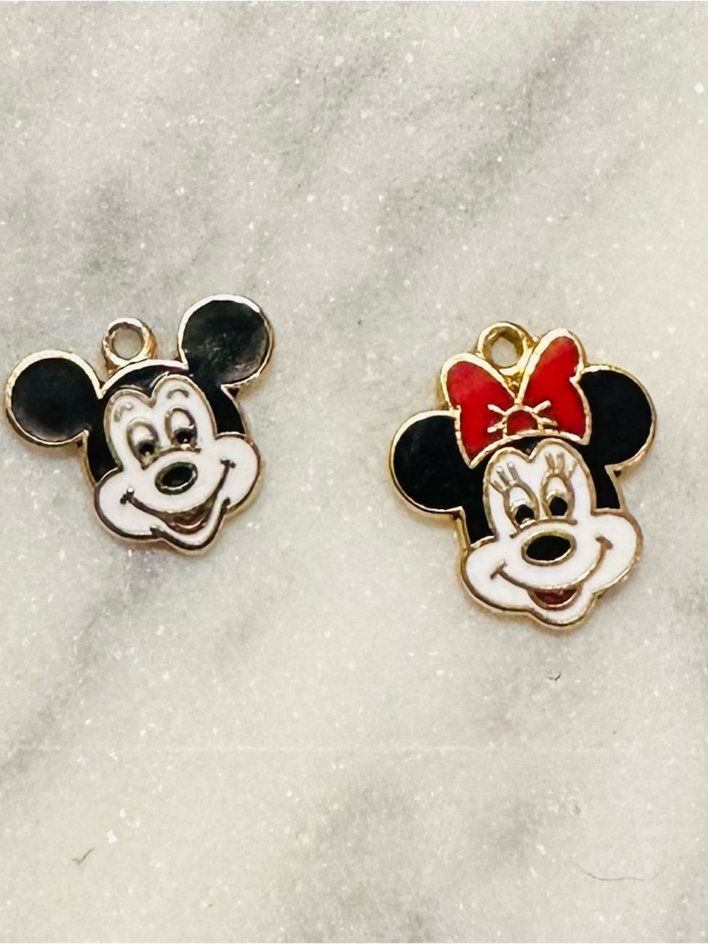 Mickey & Minnie Gold Charm Set